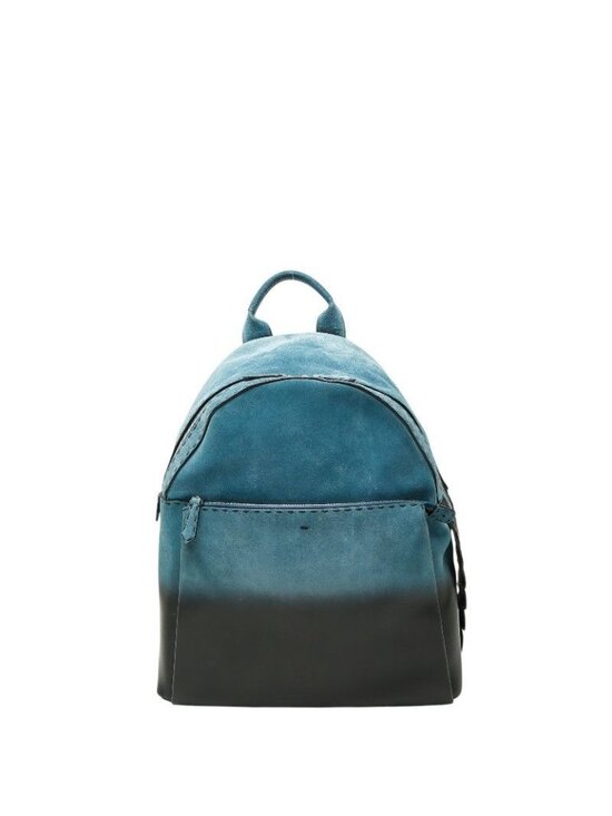 Fendi Selleria Croco Backpack Blue Black Suede Leather main image 5